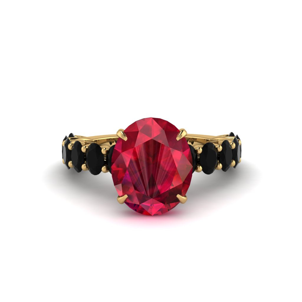4ct Oval Cut Ruby Engagement Ring - Xena No. 40
