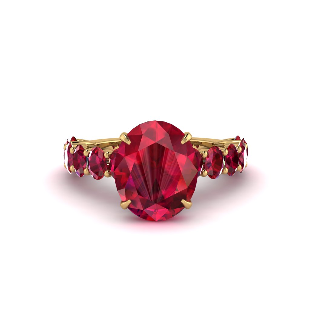 4ct Oval Cut Ruby Engagement Ring - Xena No. 55