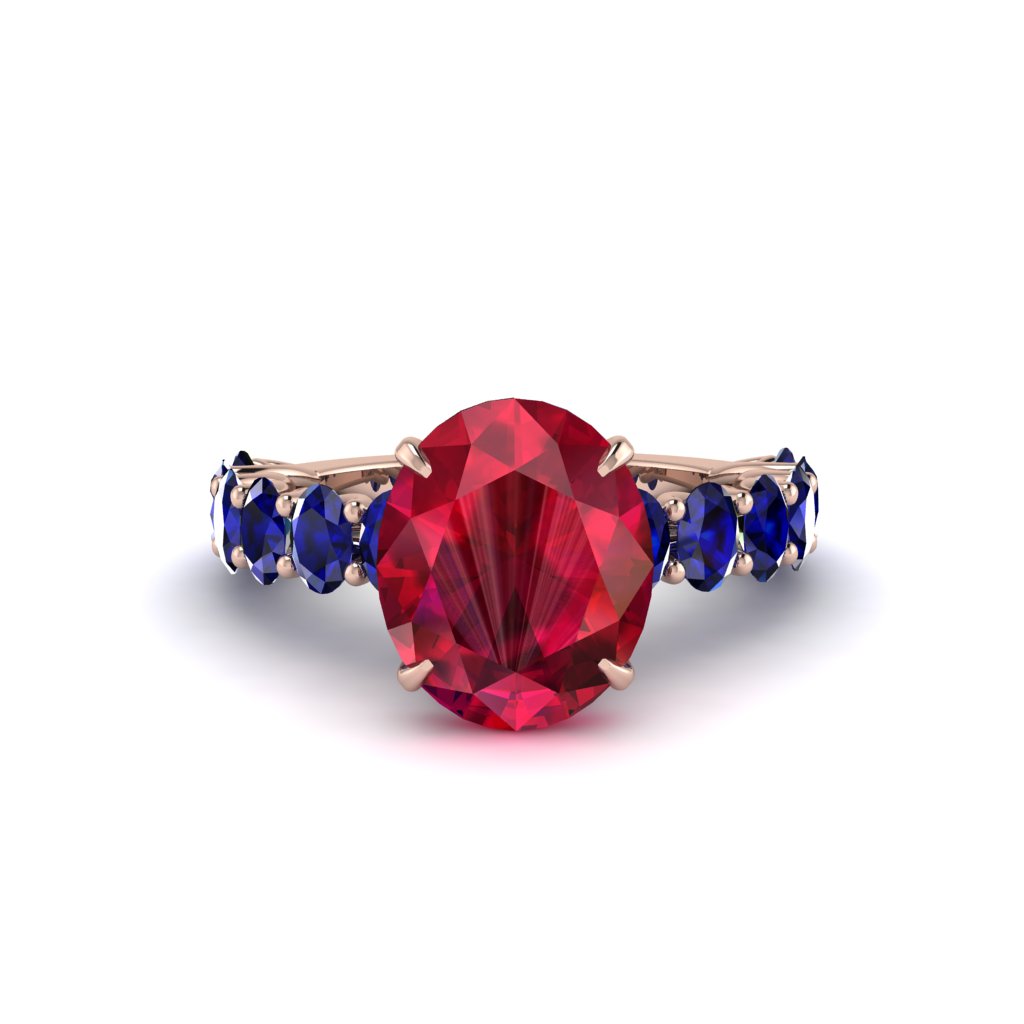 4ct Oval Cut Ruby Engagement Ring - Xena No. 71
