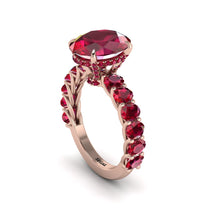 4ct Oval Cut Ruby Engagement Ring - Xena No. 56 image 1