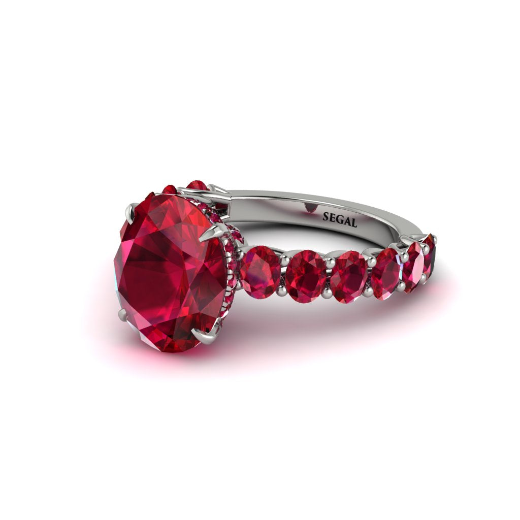4ct Oval Cut Ruby Engagement Ring - Xena No. 57