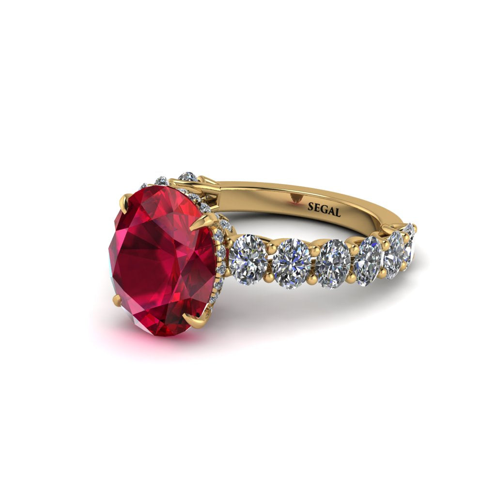 4ct Oval Cut Ruby Engagement Ring - Xena No. 10