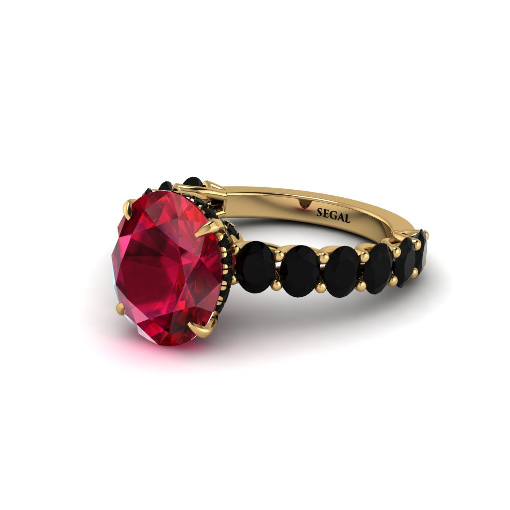 4ct Oval Cut Ruby Engagement Ring - Xena No. 40