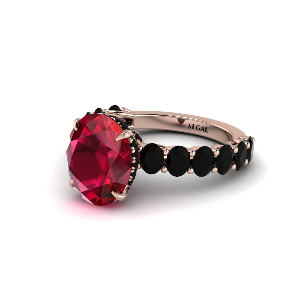 4ct Oval Cut Ruby Engagement Ring - Xena No. 41