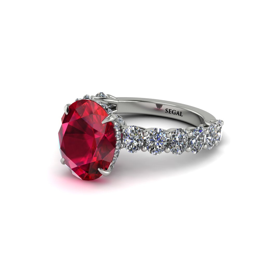 4ct Oval Cut Ruby Engagement Ring - Xena No. 12
