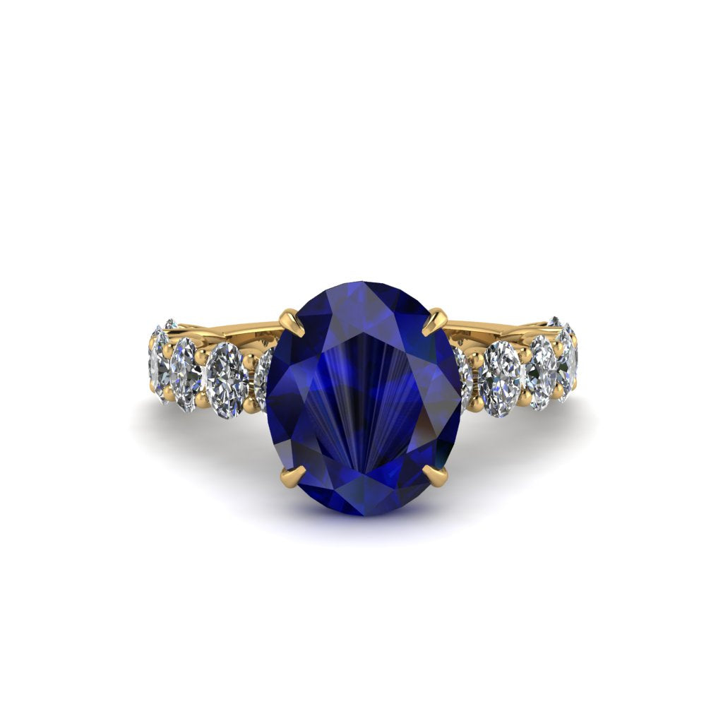 4ct Oval Cut Sapphire Engagement Ring - Xena No. 13