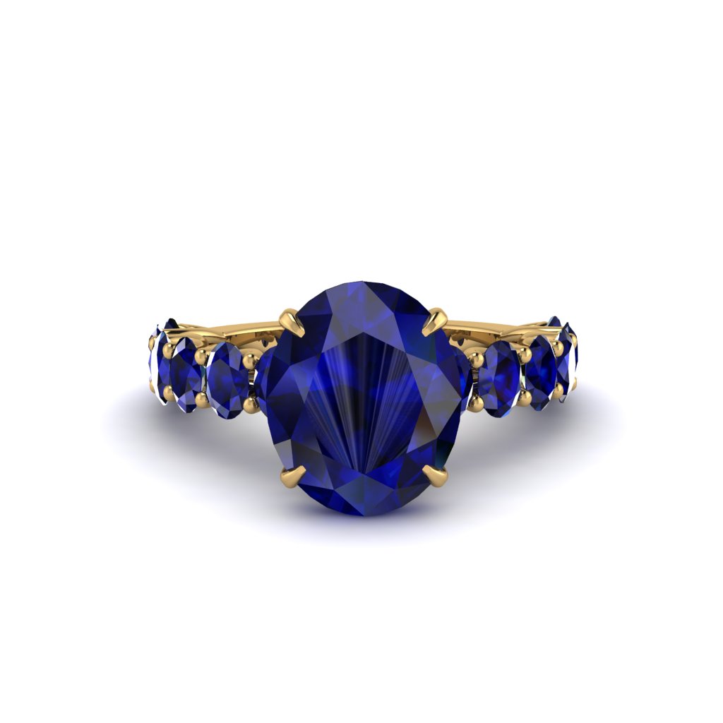 4ct Oval Cut Sapphire Engagement Ring - Xena No. 73