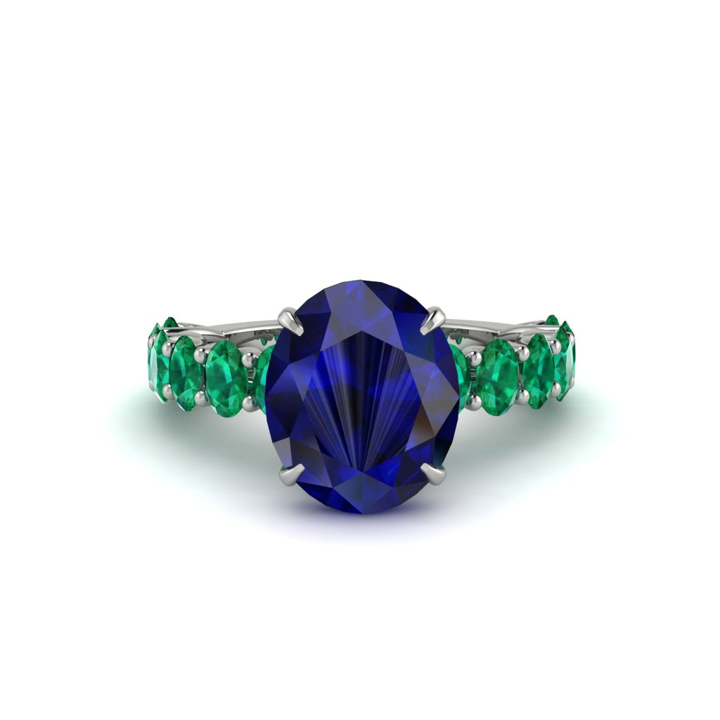 4ct Oval Cut Sapphire Engagement Ring - Xena No. 30