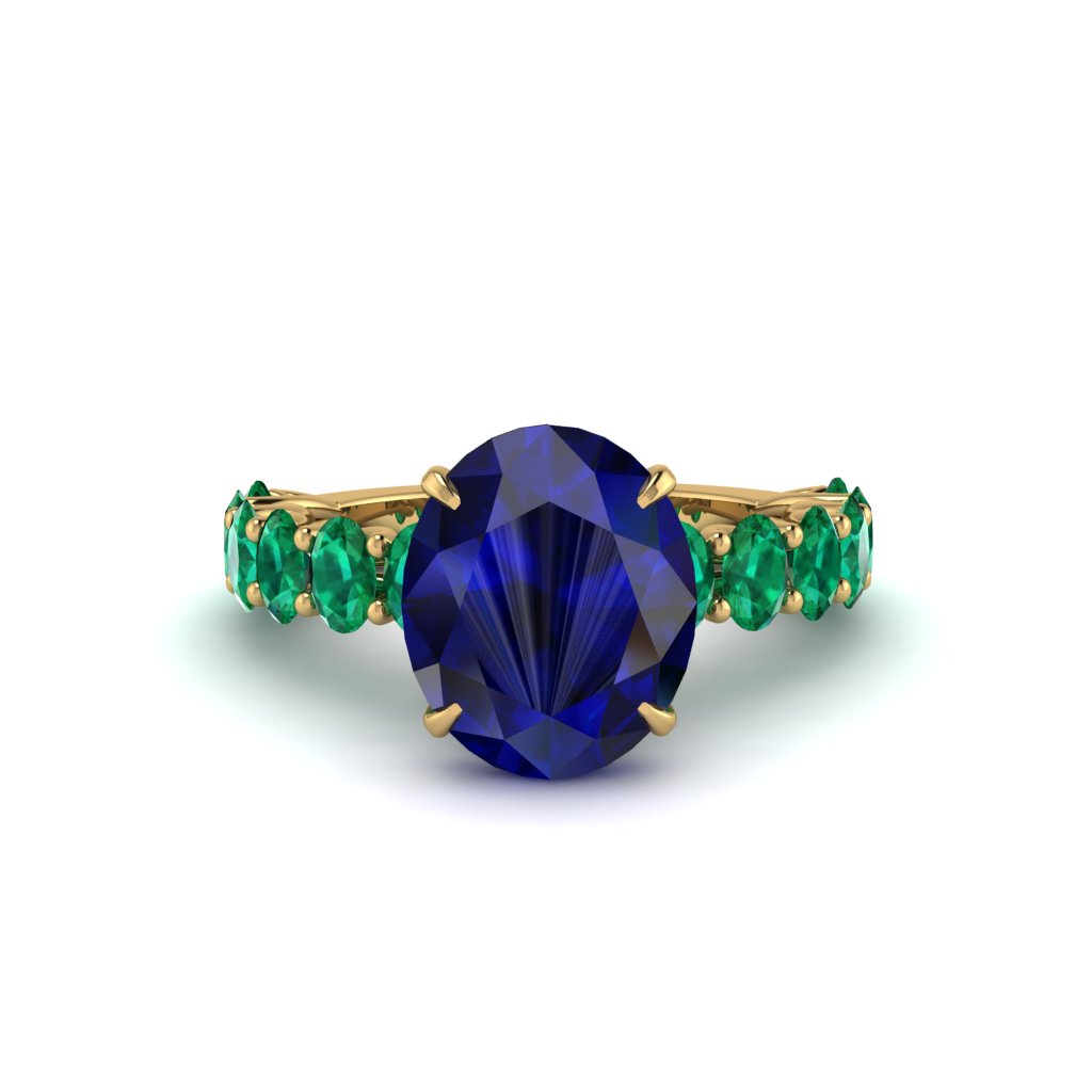 4ct Oval Cut Sapphire Engagement Ring - Xena No. 28