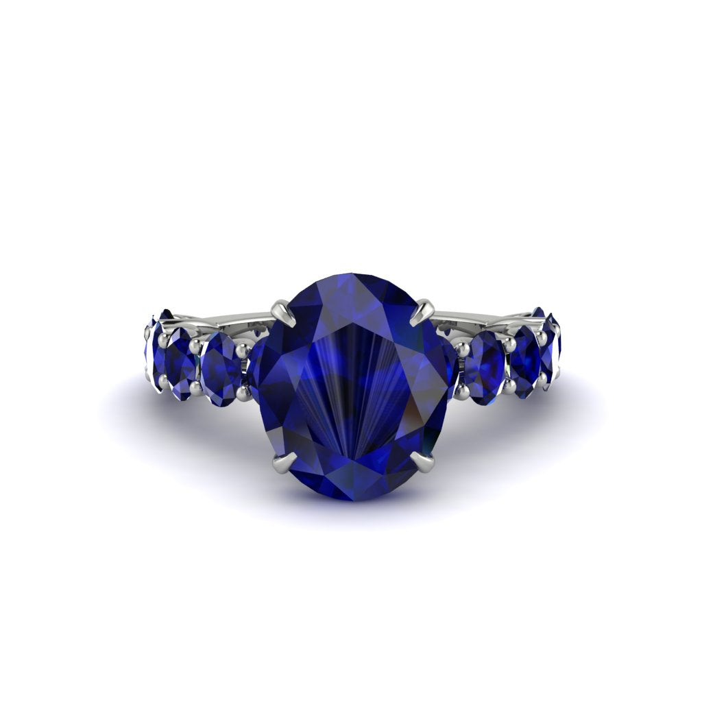 4ct Oval Cut Sapphire Engagement Ring - Xena No. 75