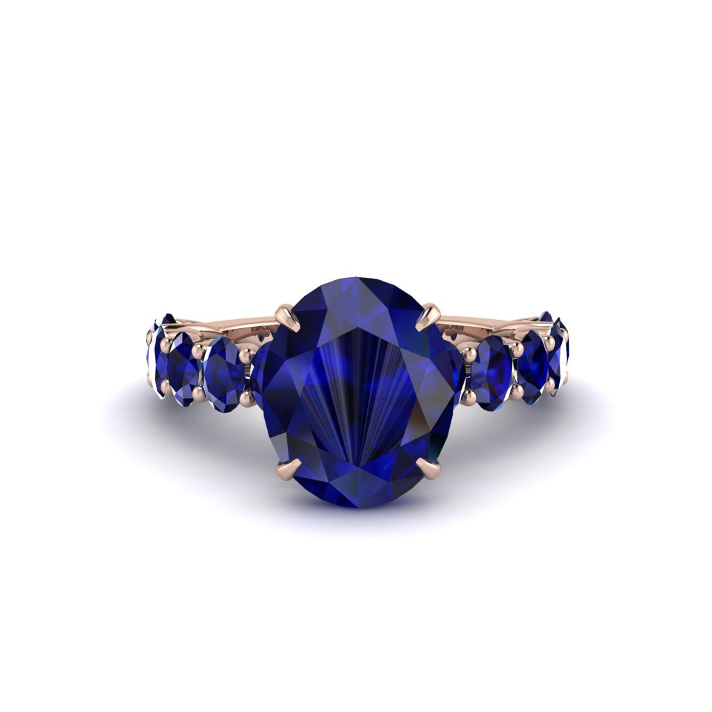 4ct Oval Cut Sapphire Engagement Ring - Xena No. 74