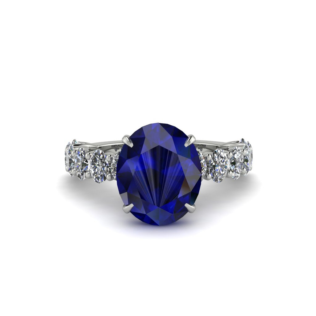 4ct Oval Cut Sapphire Engagement Ring - Xena No. 15