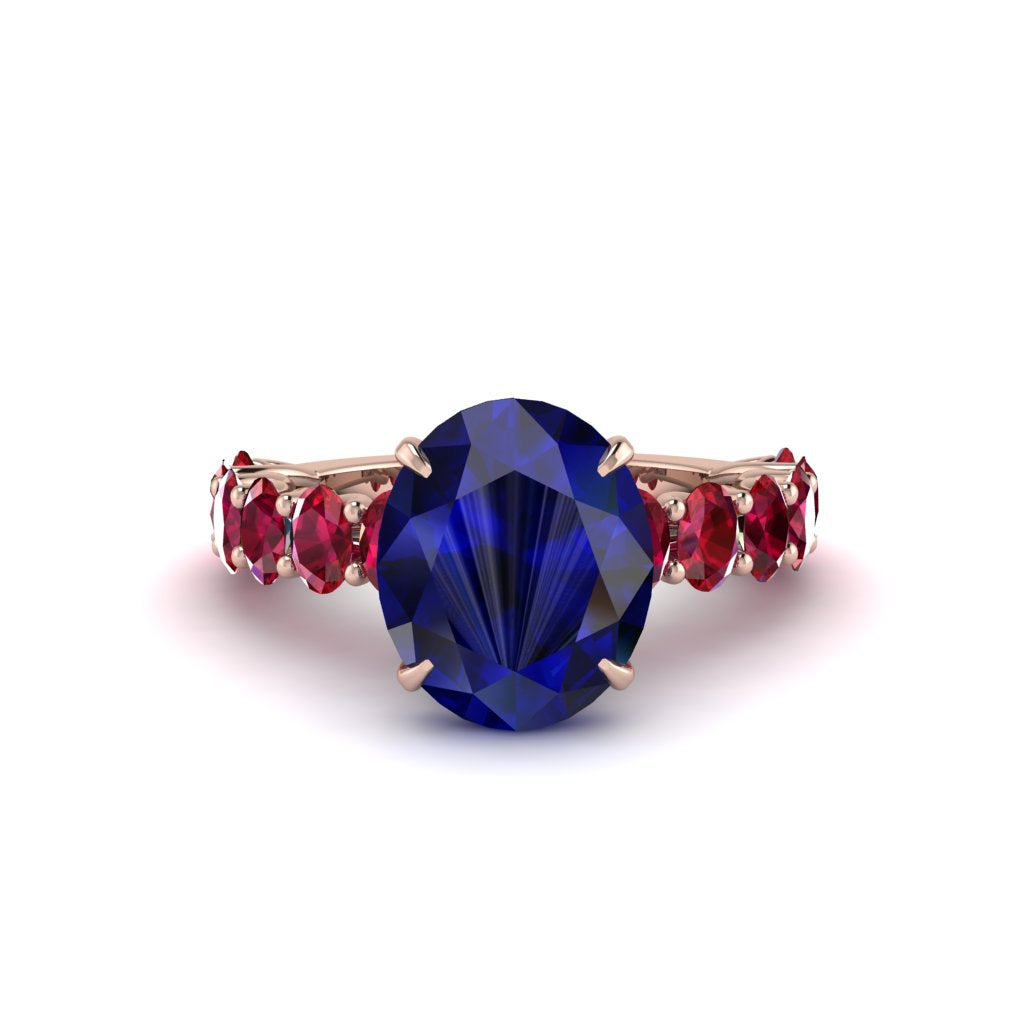 4ct Oval Cut Sapphire Engagement Ring - Xena No. 59