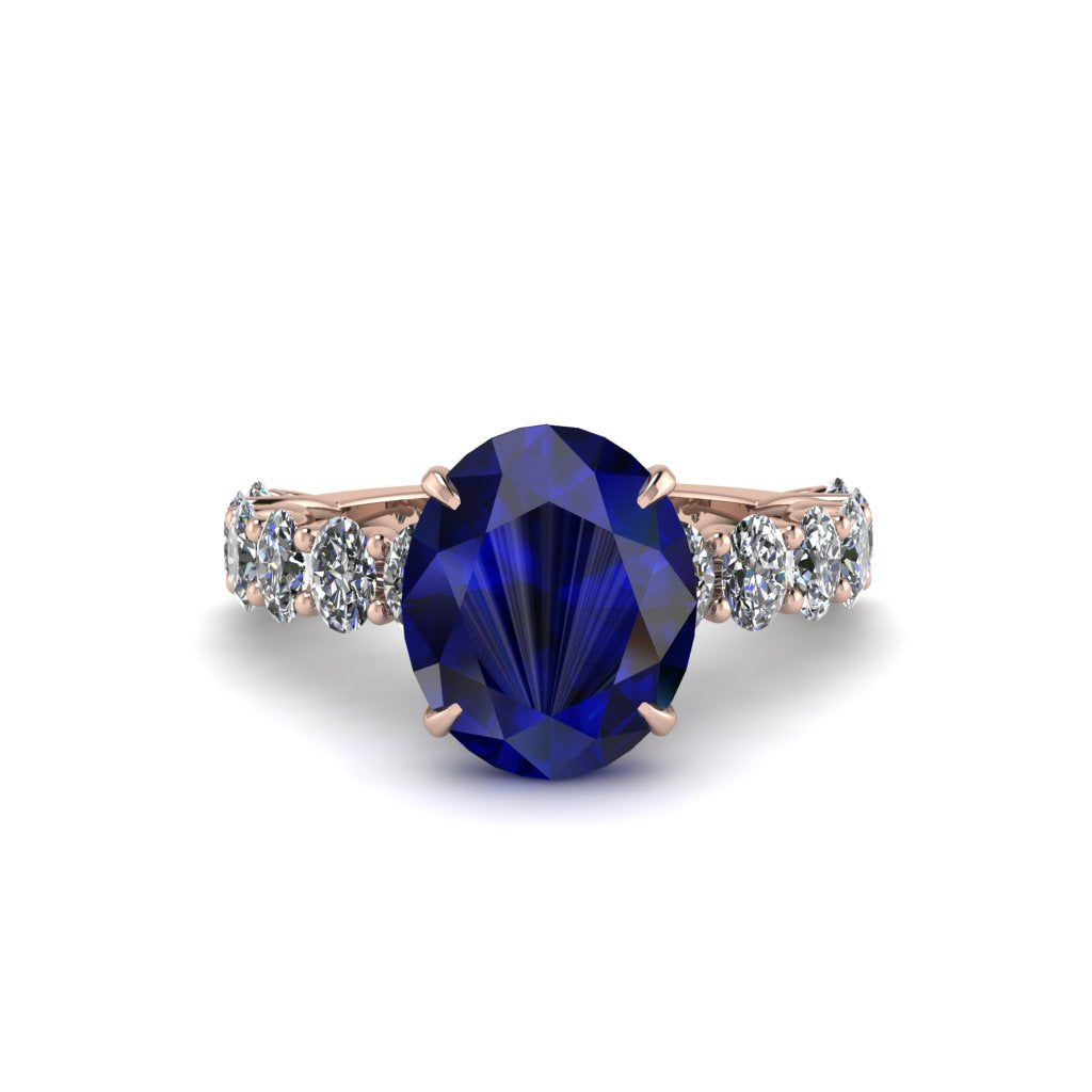 4ct Oval Cut Sapphire Engagement Ring - Xena No. 14