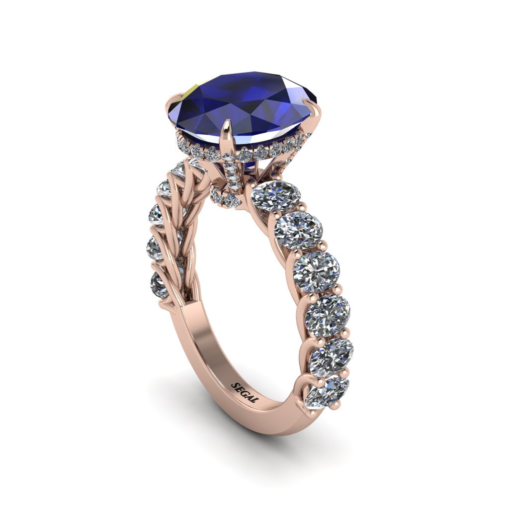 4ct Oval Cut Sapphire Engagement Ring - Xena No. 14