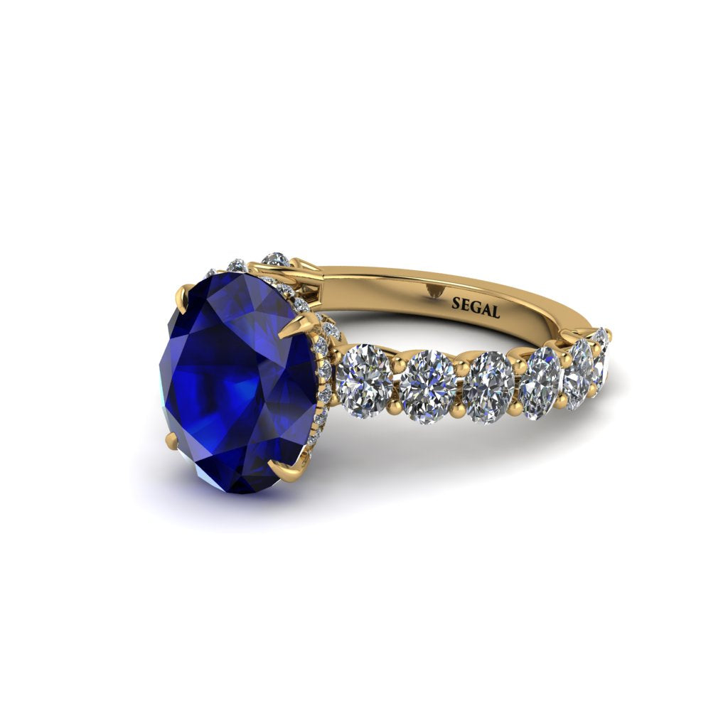 4ct Oval Cut Sapphire Engagement Ring - Xena No. 13