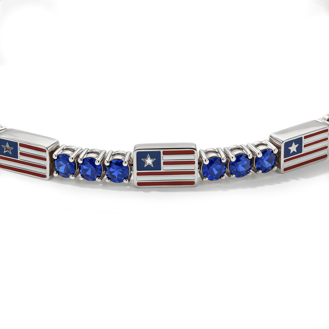 Sapphire Tennis Bracelet with United States Flag no. 15