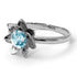 Lotus Flower Solitaire Aquamarine Ring - Lotus no. 403