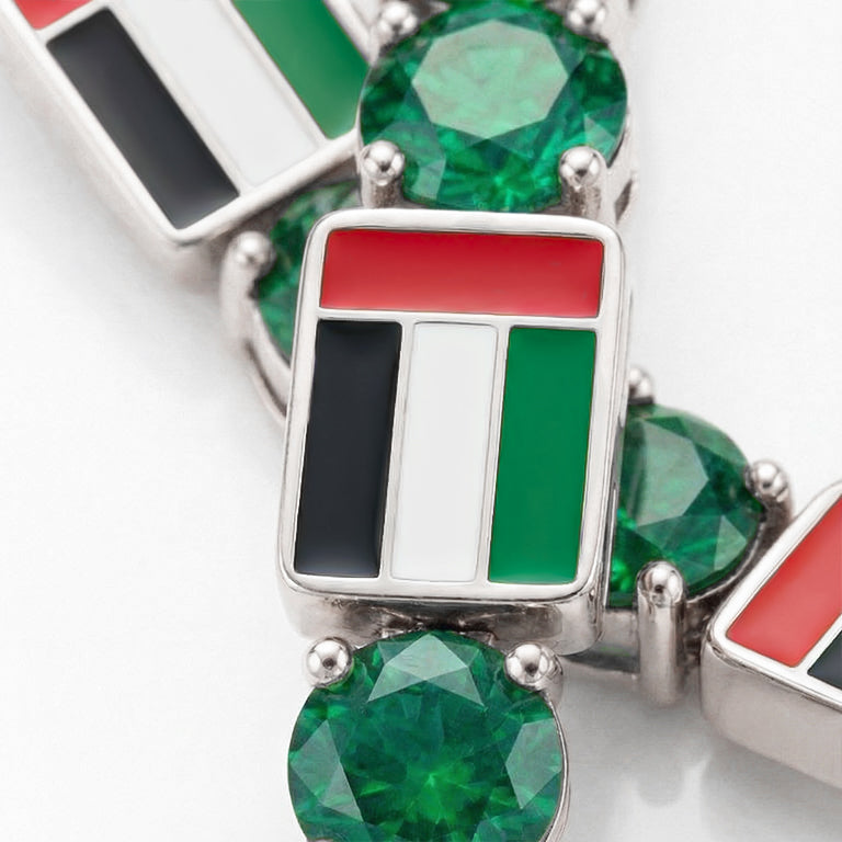 Emerald Tennis Bracelet with United Arab Emirates Flag no. 6