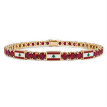 Ruby Tennis Bracelet with Lebanon Flag no. 10 image 1