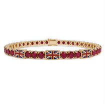 Ruby Tennis Bracelet with United Kingdom Flag no. 10 image 1