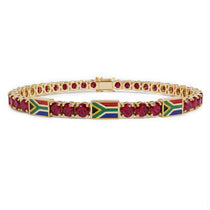 Ruby Tennis Bracelet with South Africa Flag no. 10 image 1