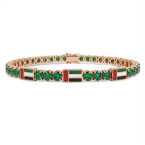 Emerald Tennis Bracelet with United Arab Emirates Flag no. 5 image 1
