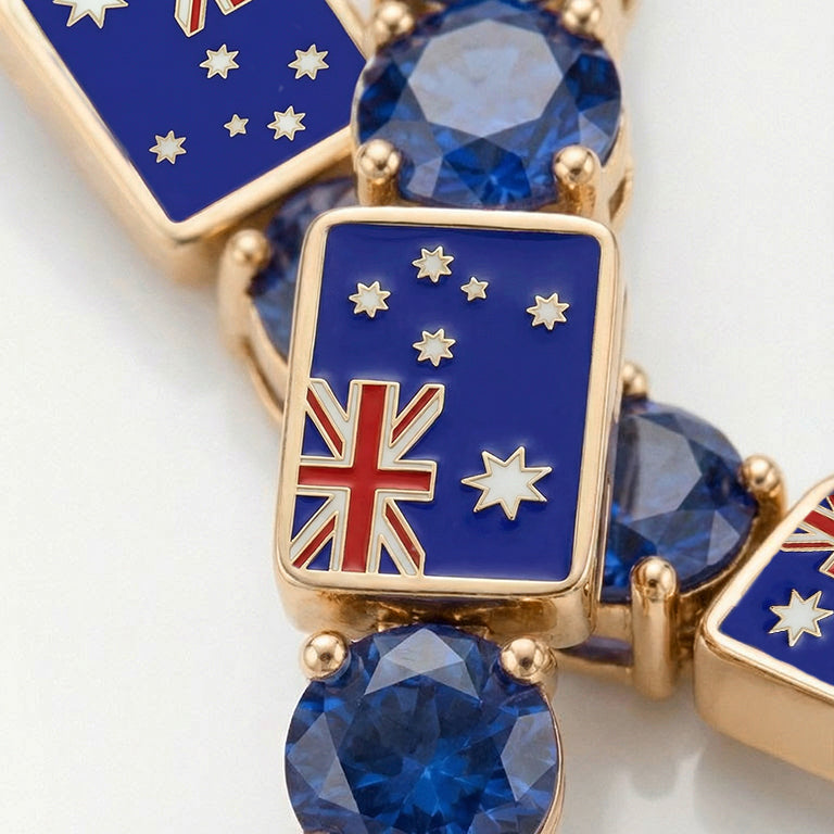 Sapphire Tennis Bracelet with Australia Flag no. 13