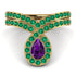 Amethyst Pear Shape Stacking Bridal Set - Emilia No. 304