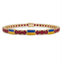 Ruby Tennis Bracelet with Ukraine Flag no. 10 image 1