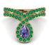Tanzanite Pear Shape Stacking Bridal Set - Emilia No. 204