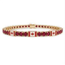 Ruby Tennis Bracelet with Canada Flag no. 10 image 1