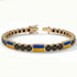 Black Diamond Tennis Bracelet with Ukraine Flag no. 7