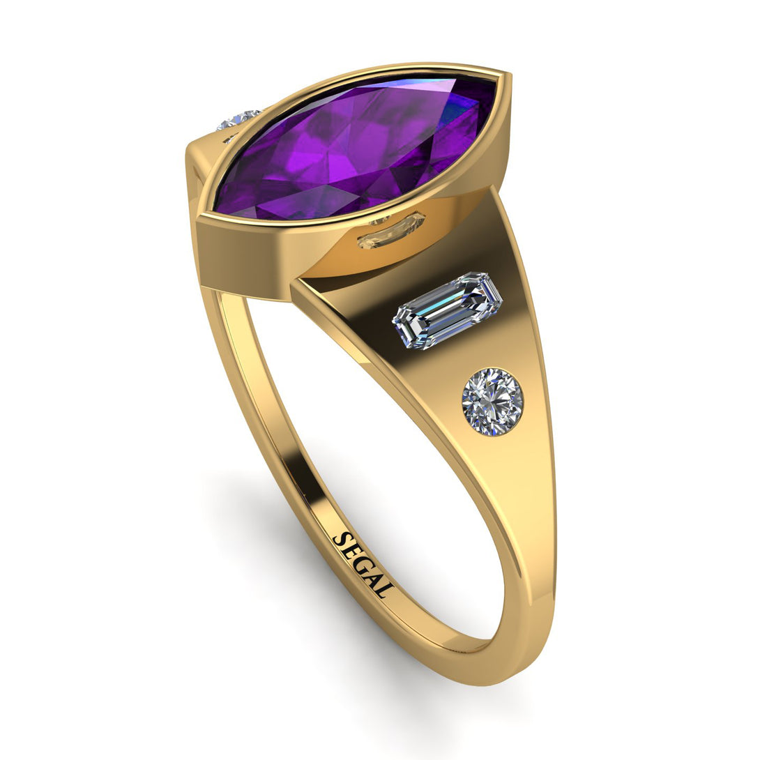 Marquise Bezel Amethyst Ring - Juliana No. 301
