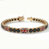 Black Diamond Tennis Bracelet with United Kingdom Flag no. 7