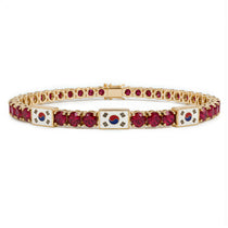 Ruby Tennis Bracelet with South Korea Flag no. 10 image 1