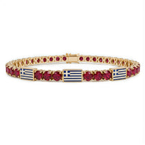 Ruby Tennis Bracelet with Greece Flag no. 10 image 1