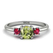 Classic Three Stone Peridot Engagement Ring - Valentina No. 712 image 1