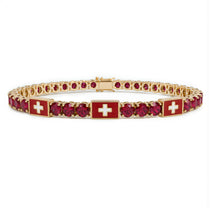 Ruby Tennis Bracelet with Switzerland Flag no. 10 image 1