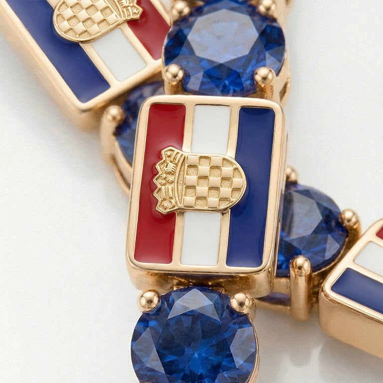 Sapphire Tennis Bracelet with Croatia Flag no. 13