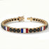 Black Diamond Tennis Bracelet with France Flag no. 7