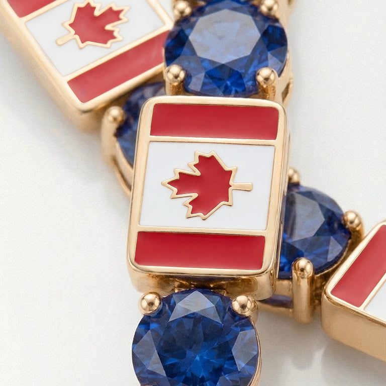 Sapphire Tennis Bracelet with Canada Flag no. 13