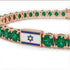 Emerald Tennis Bracelet with Israeli Flag no. 5