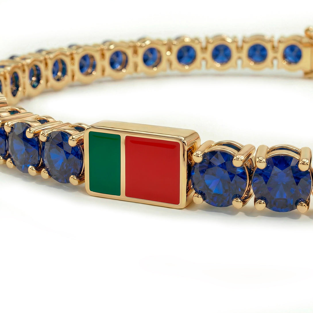 Sapphire Tennis Bracelet with Portugal Flag no. 13