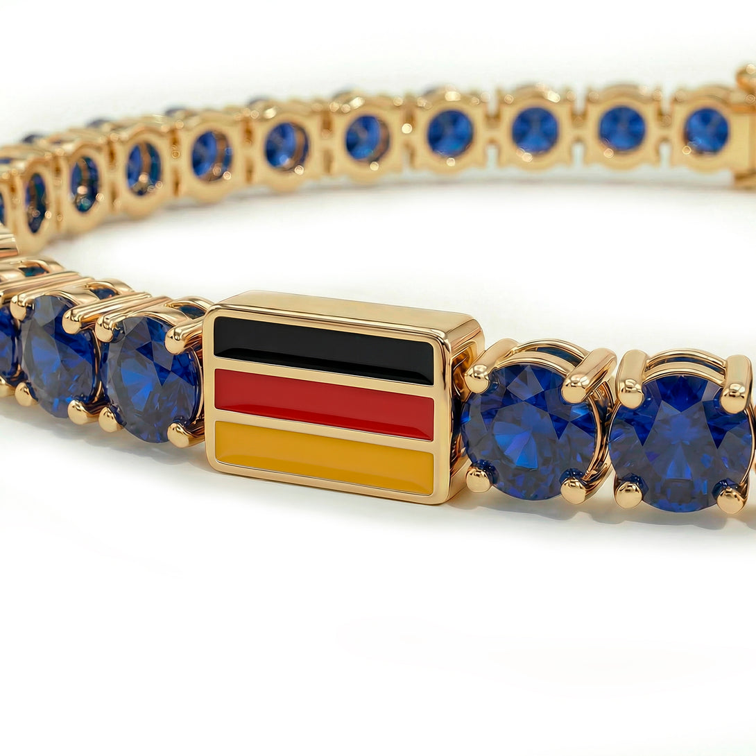 Sapphire Tennis Bracelet with Germany Flag no. 13