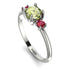 Classic Three Stone Peridot Engagement Ring - Valentina No. 712