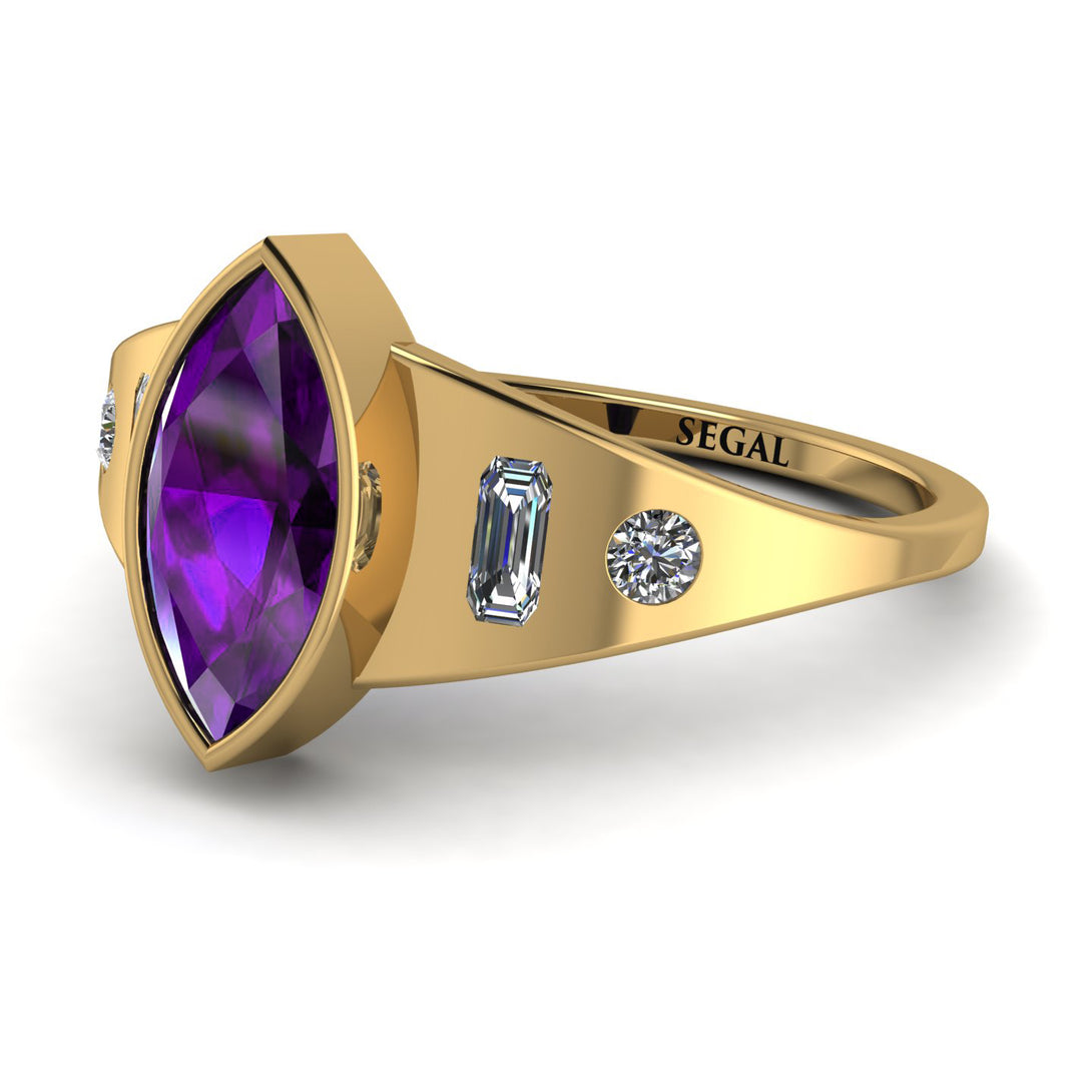 Marquise Bezel Amethyst Ring - Juliana No. 301