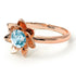 Lotus Flower Solitaire Aquamarine Ring - Lotus no. 402