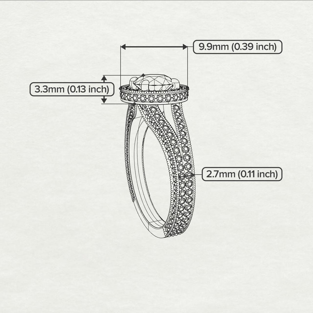 Milgrain Round Amethyst Engagement Ring - Payton No. 301