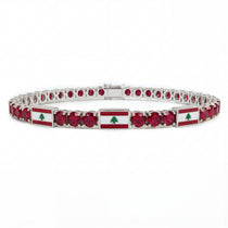Ruby Tennis Bracelet with Lebanon Flag no. 12 image 1